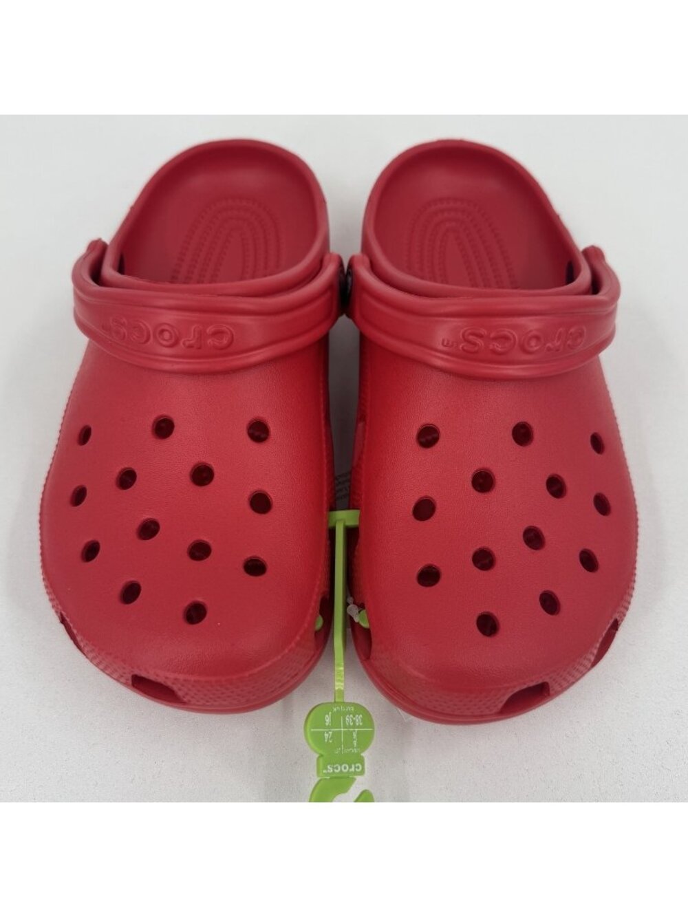Crocs Kids' Classic Clogs J6 6 Solid Varsity Red Slip-on Shoes NWT
